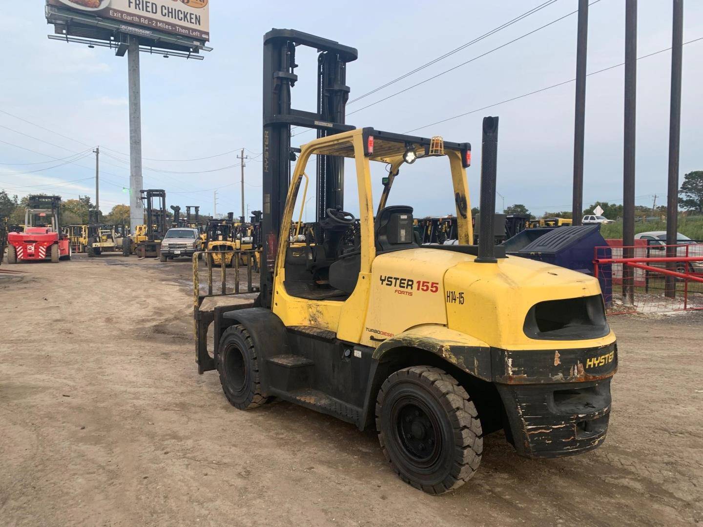 2015 Diesel Hyster H155FT Pneumatic Tire 4 Wheel Sit Down