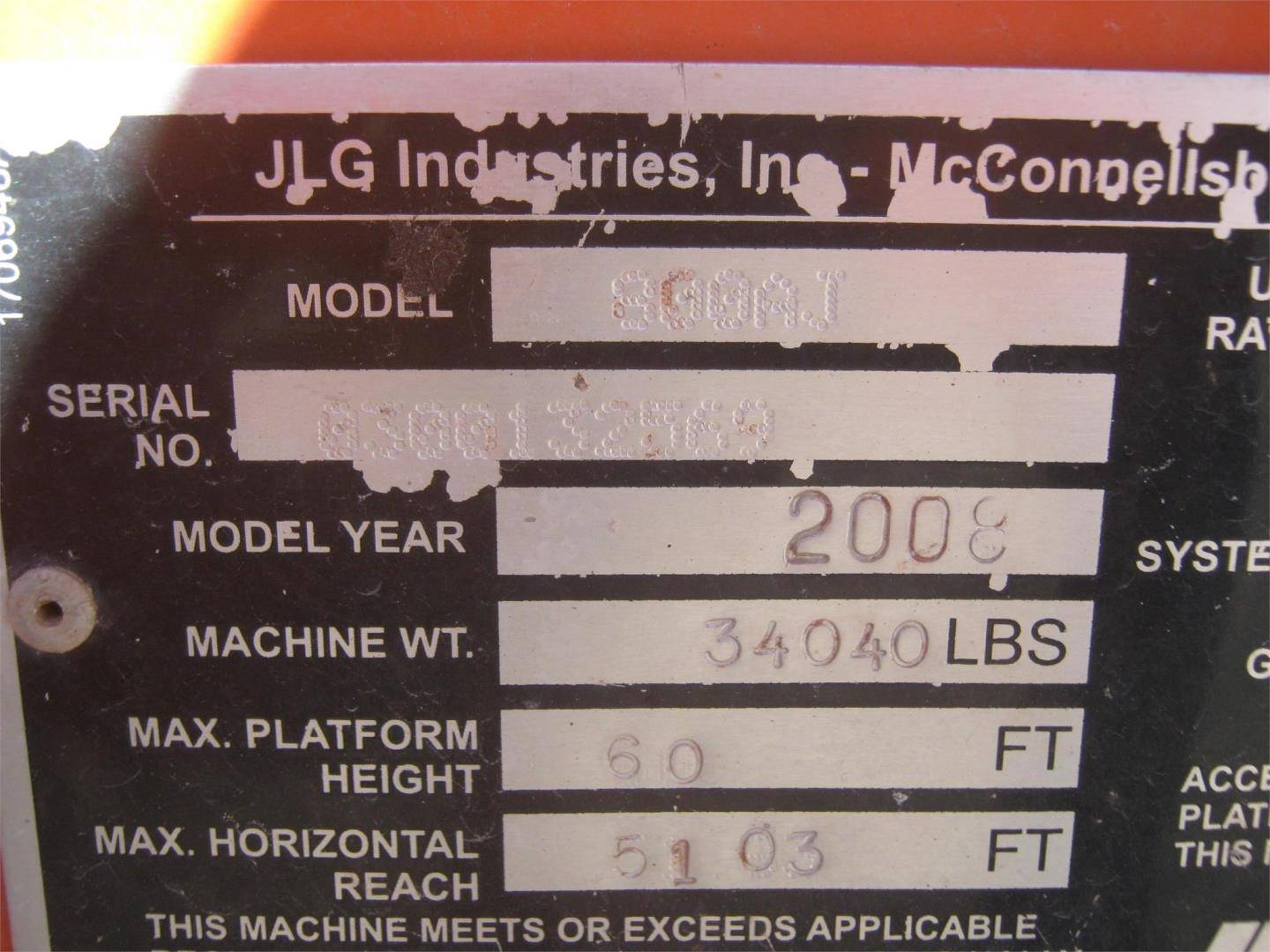 2008 JLG 800AJ Articulated Boom