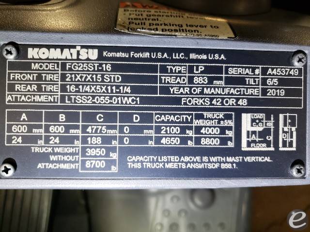 2019 Komatsu FG25ST-16