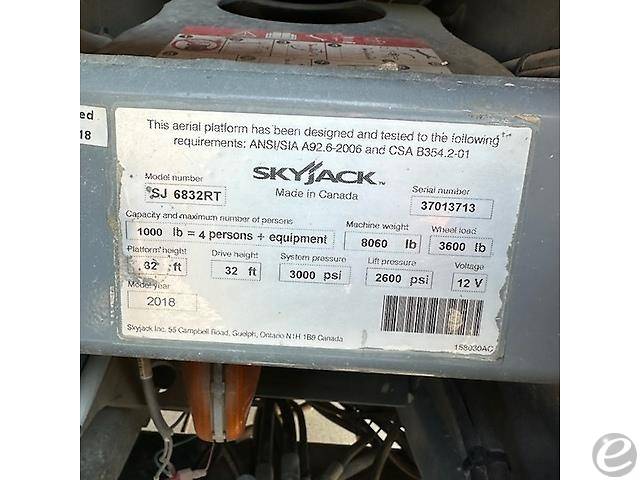 2018 Skyjack SJ-6832RT