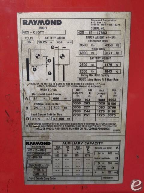 2015 Raymond 425-C35TT