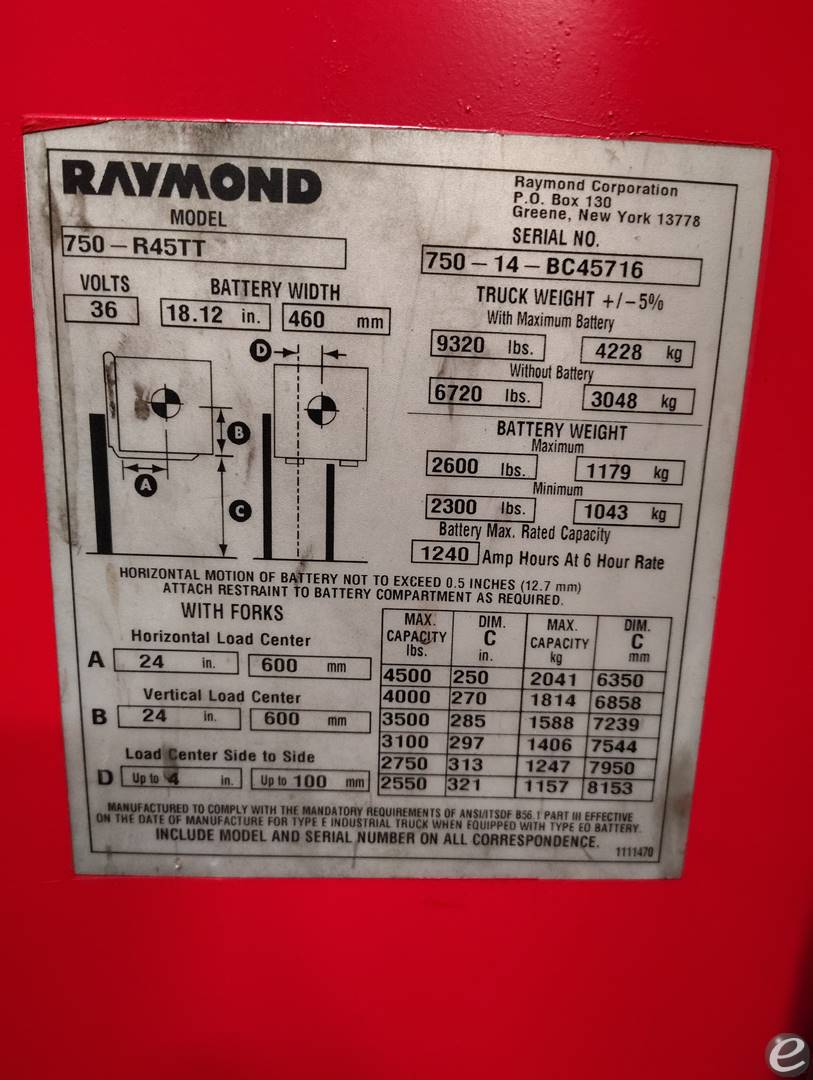 2014 Raymond 750-R45TT