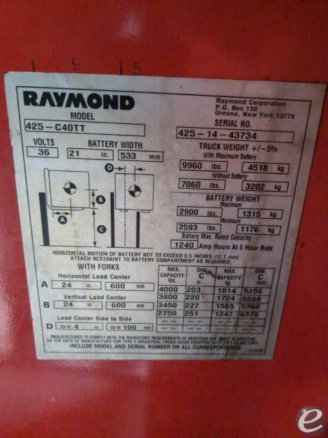 2014 Raymond 425-C40TT