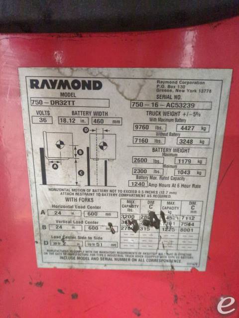 2016 Raymond 750-DR32TT