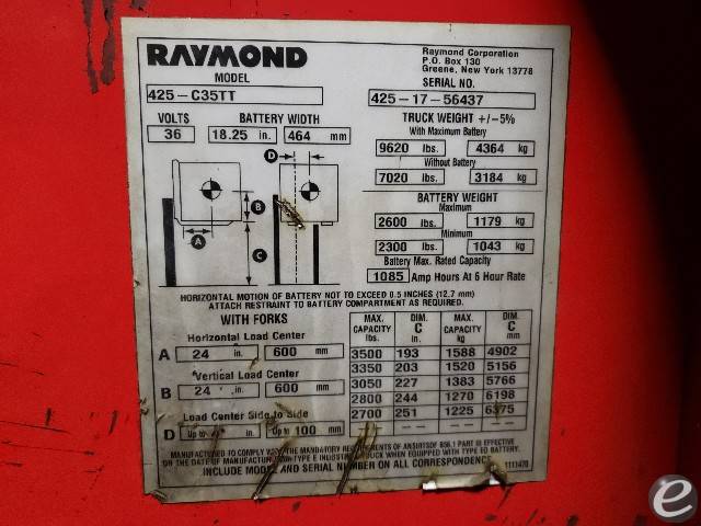 2017 Raymond 425-C35TT