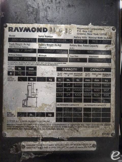 2012 Raymond 550-OPC30TT