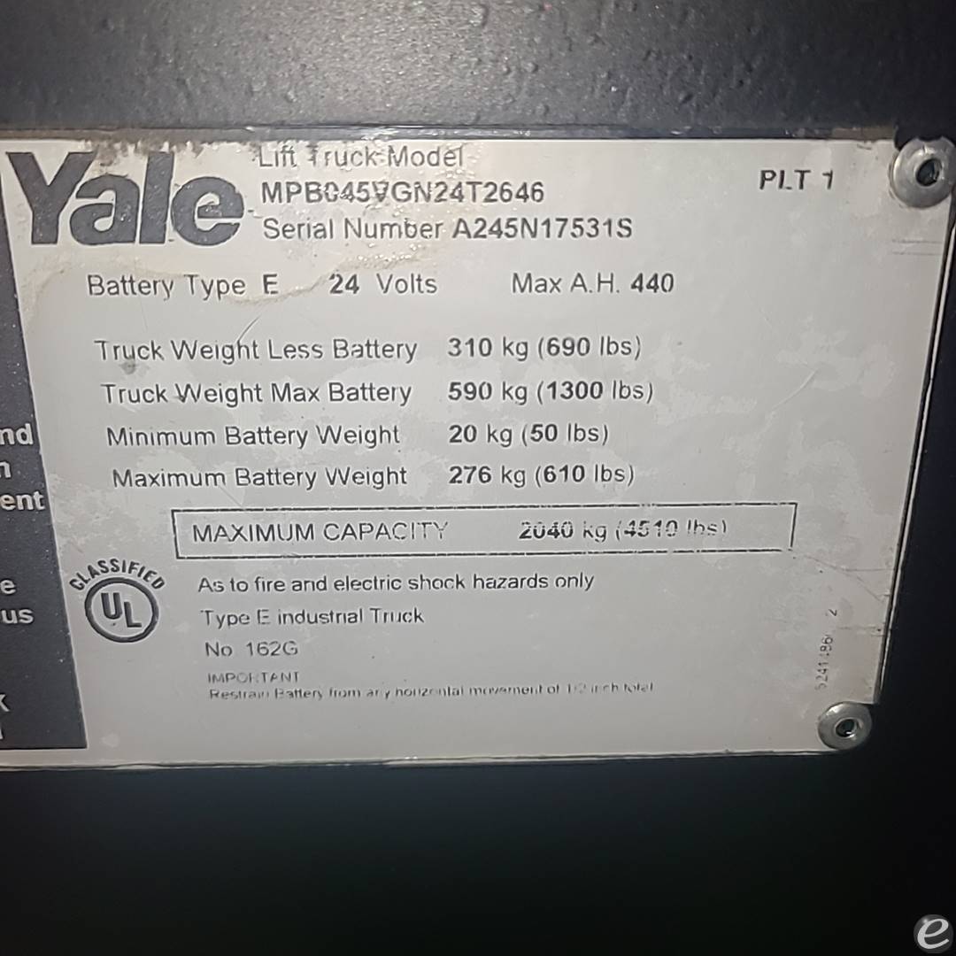 2018 Yale MPB045VG