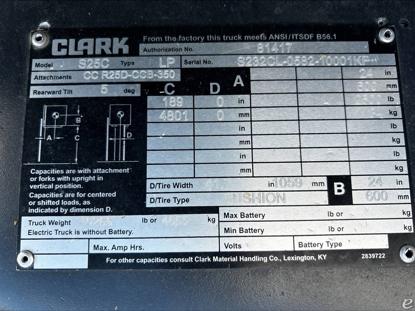 2018 Clark S25C