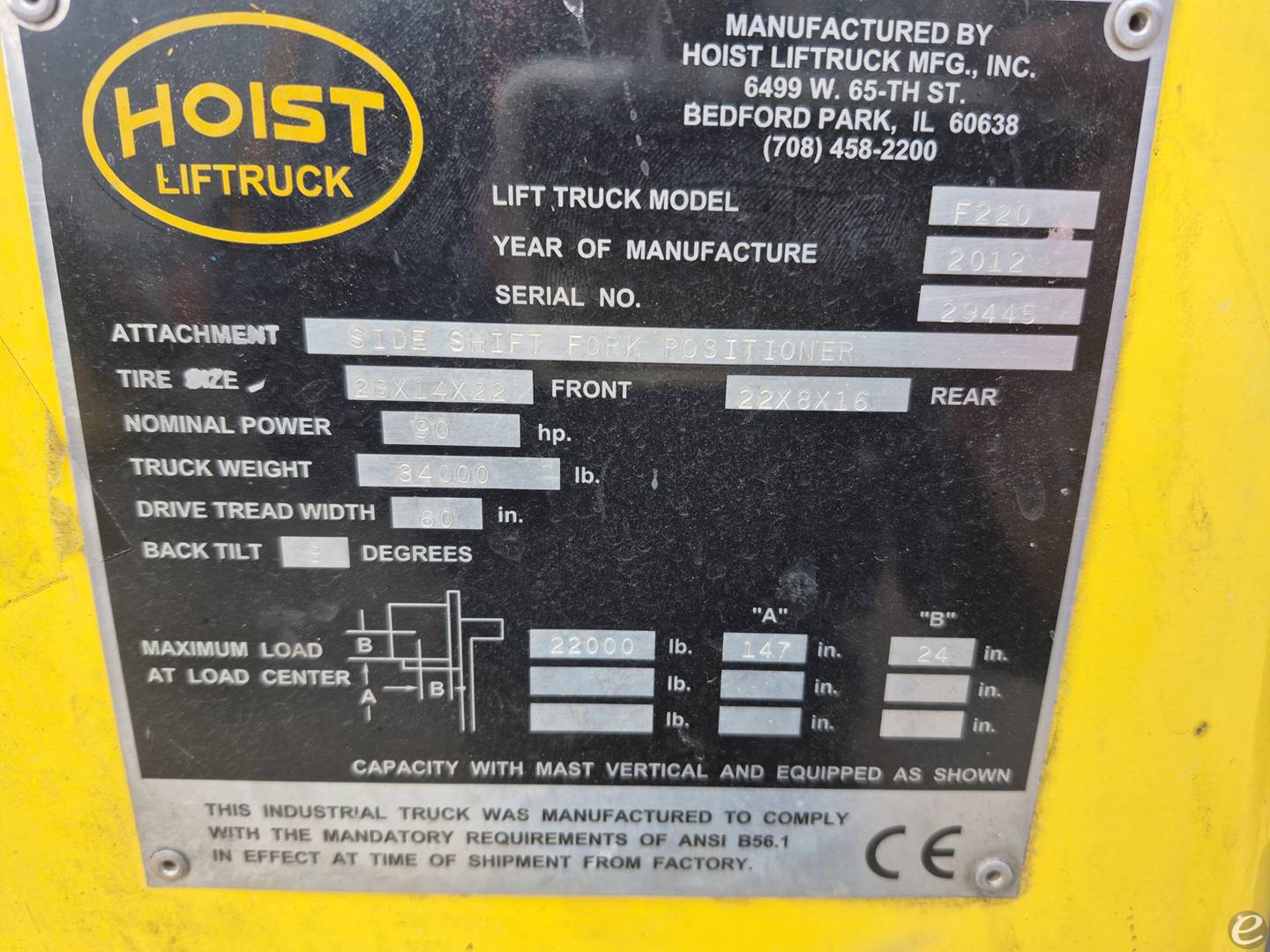 2012 Hoist Liftruck F220