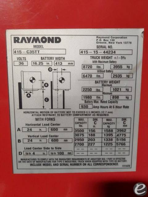 2015 Raymond 415-C35TT