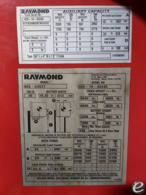 2014 Raymond 425-C35TT