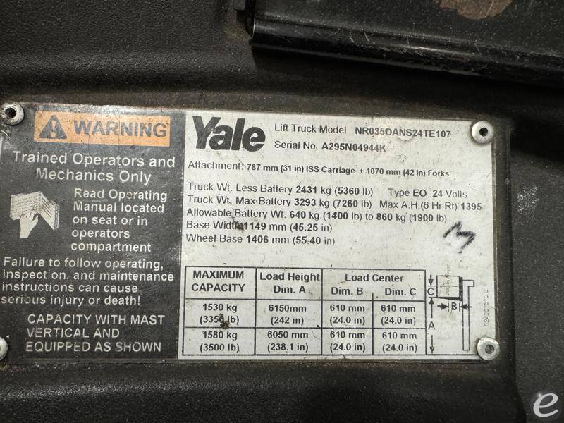 2012 Yale NR035DA