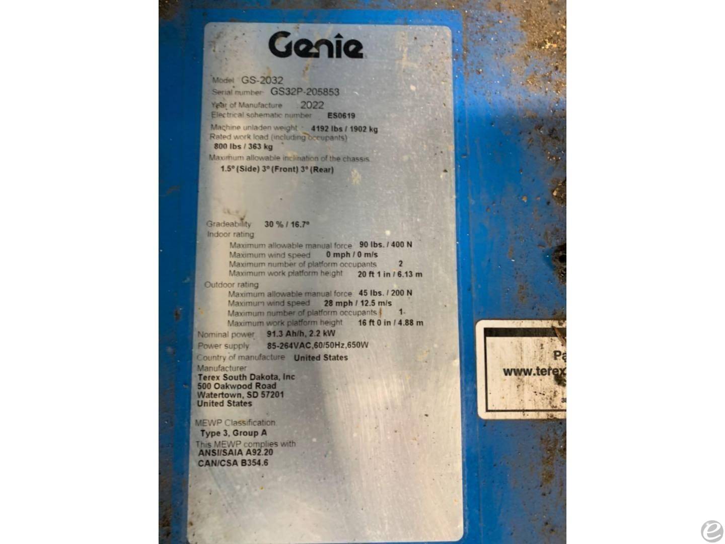 2022 Genie GS2032