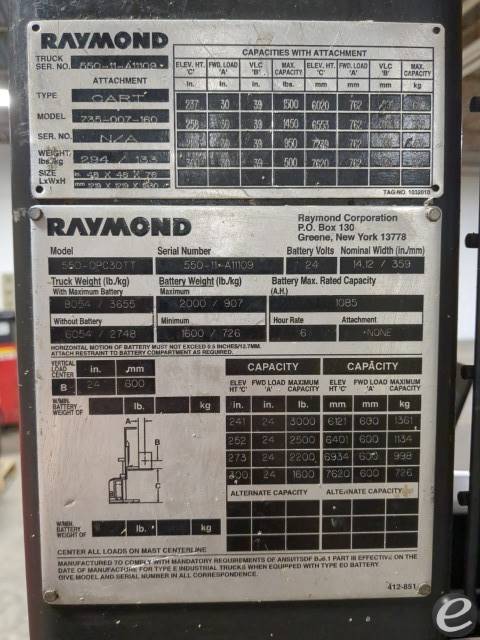 2011 Raymond 550-OPC30TT