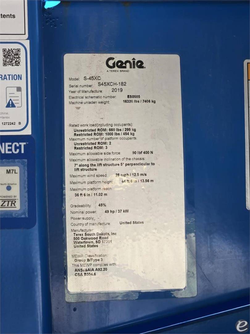 2019 Genie S45XC