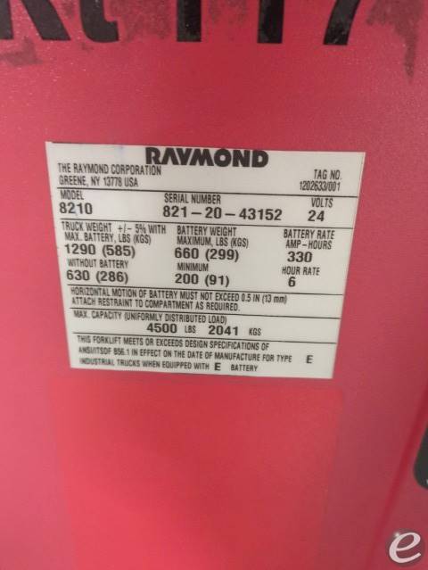 2020 Raymond 8210