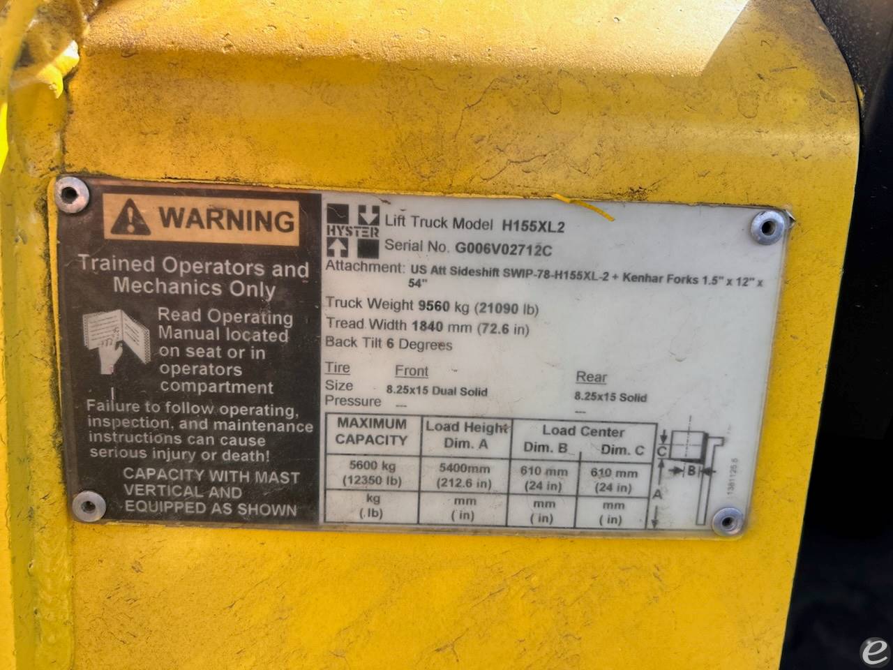 2005 Hyster H155XL2