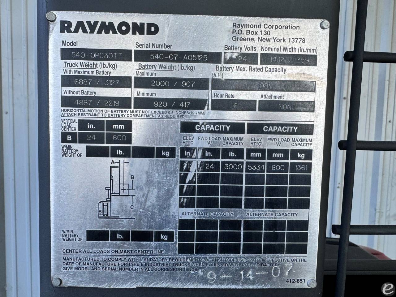 2007 Raymond 540-OPC30TT Electric Order Picker - 123Forklift