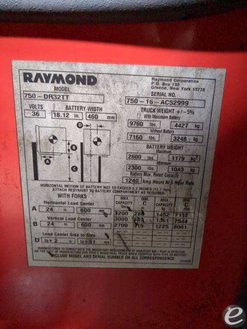 2016 Raymond 750-DR32TT