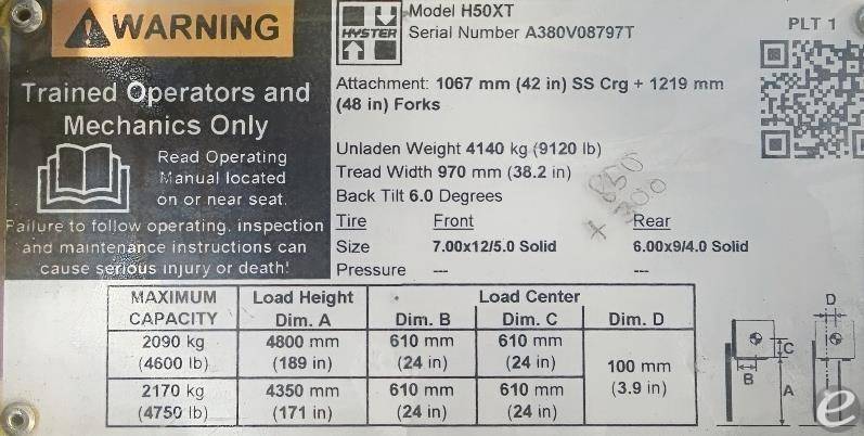 2019 Hyster H50XT