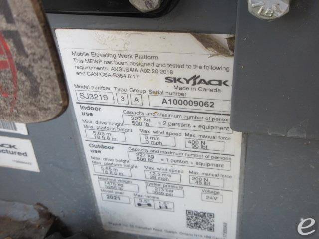 2021 Skyjack SJ3219