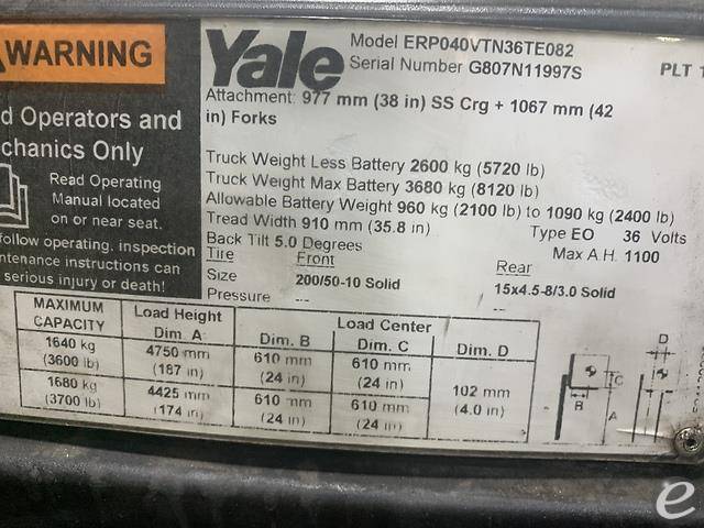 2017 Yale ERP040VT