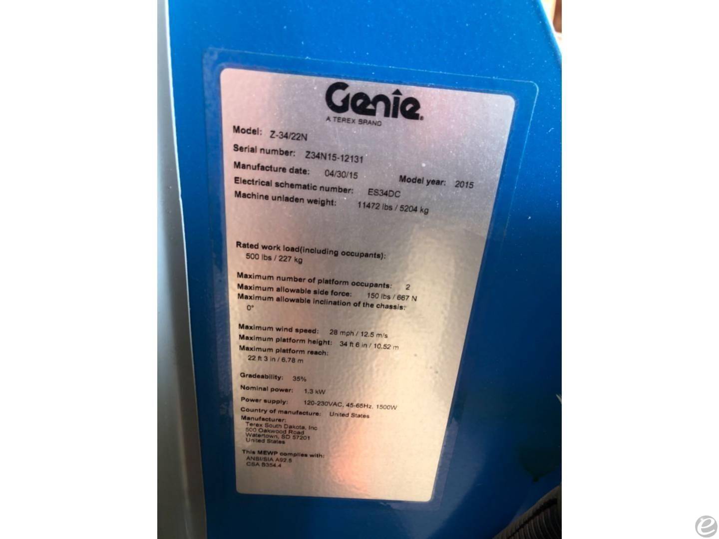 2015 Genie Z30/20N RJ