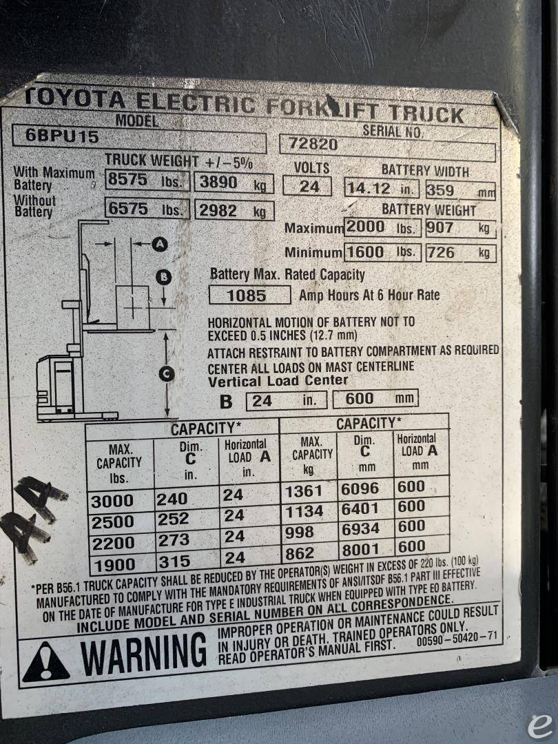 2015 Toyota 6BPU15