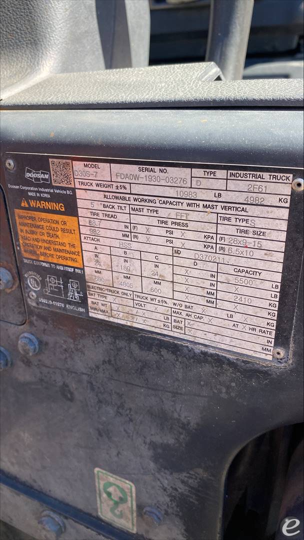 2019 Doosan D30S-9