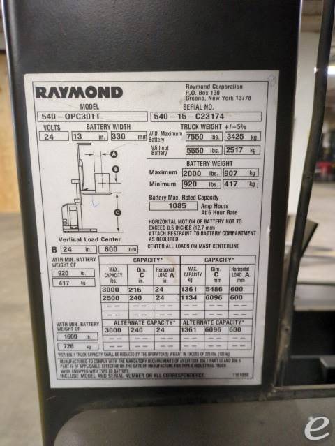 2015 Raymond 540-OPC30TT