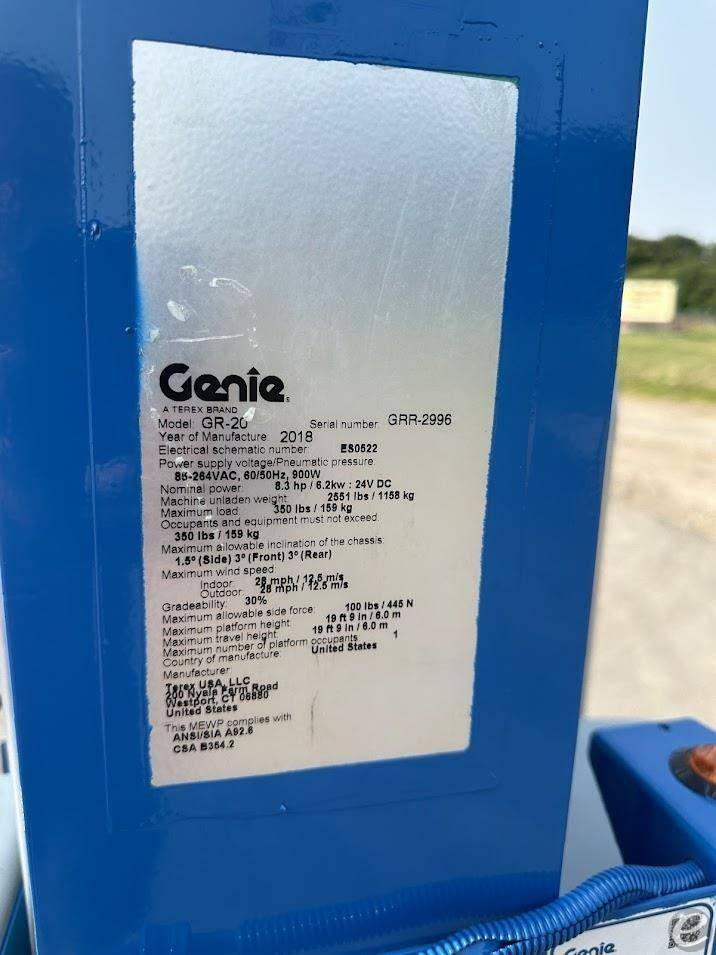 2018 Genie GR20