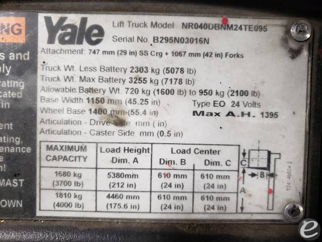 2014 Yale NR040DBNM24TE095