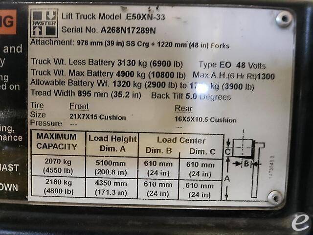 2015 Hyster E50XN