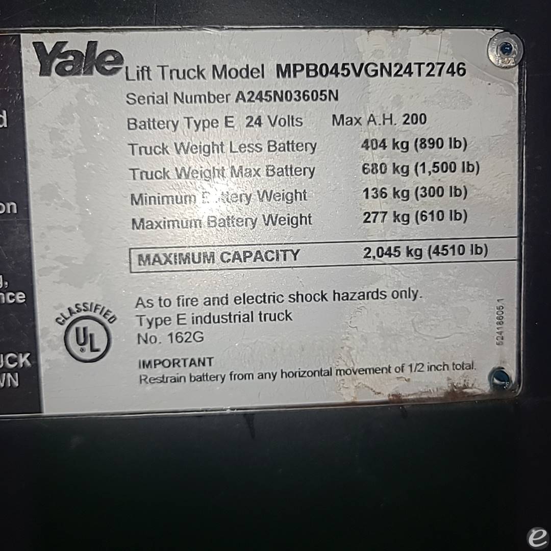 2015 Yale MPB045VG