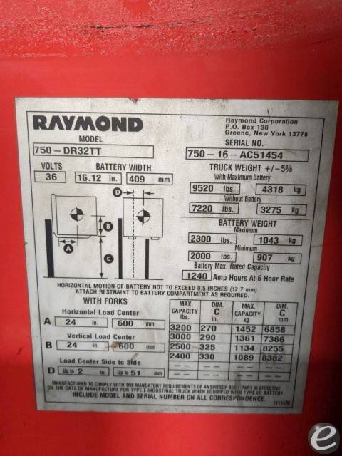 2016 Raymond 750-DR32TT