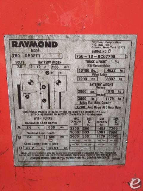 2018 Raymond 750-DR32TT