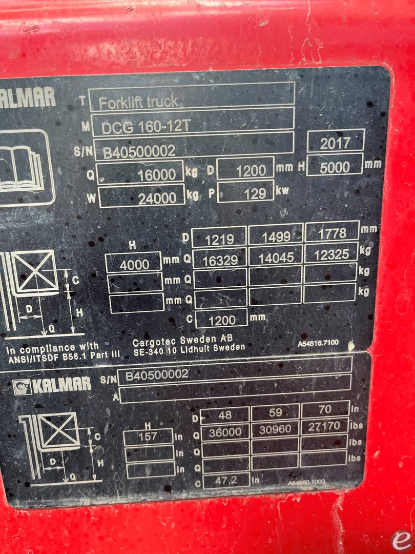 2019 Kalmar DCG160-12T