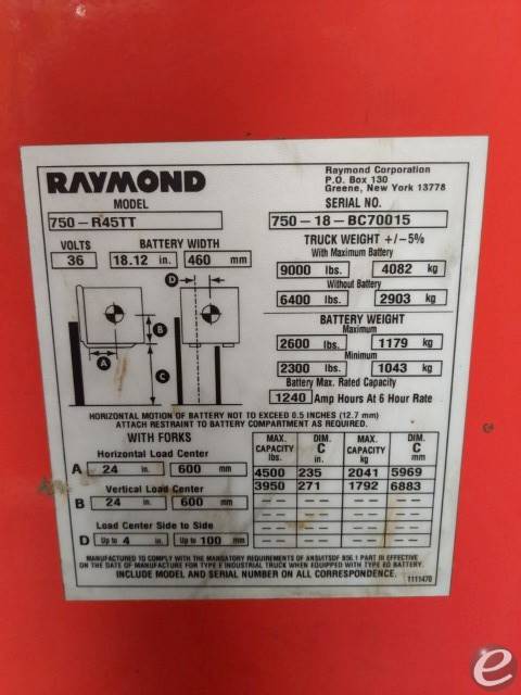 2018 Raymond 750-R45TT