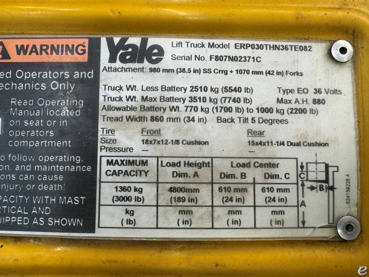 2005 Yale ERP030TH