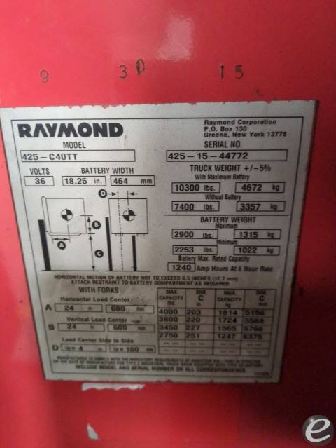 2015 Raymond 425-C40TT