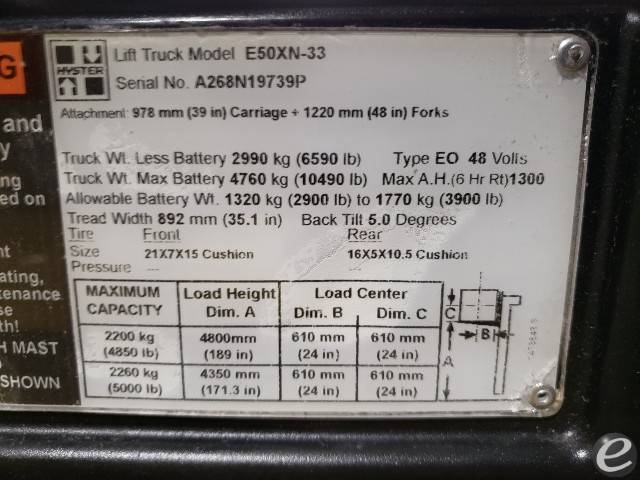 2016 Hyster E50XN-33