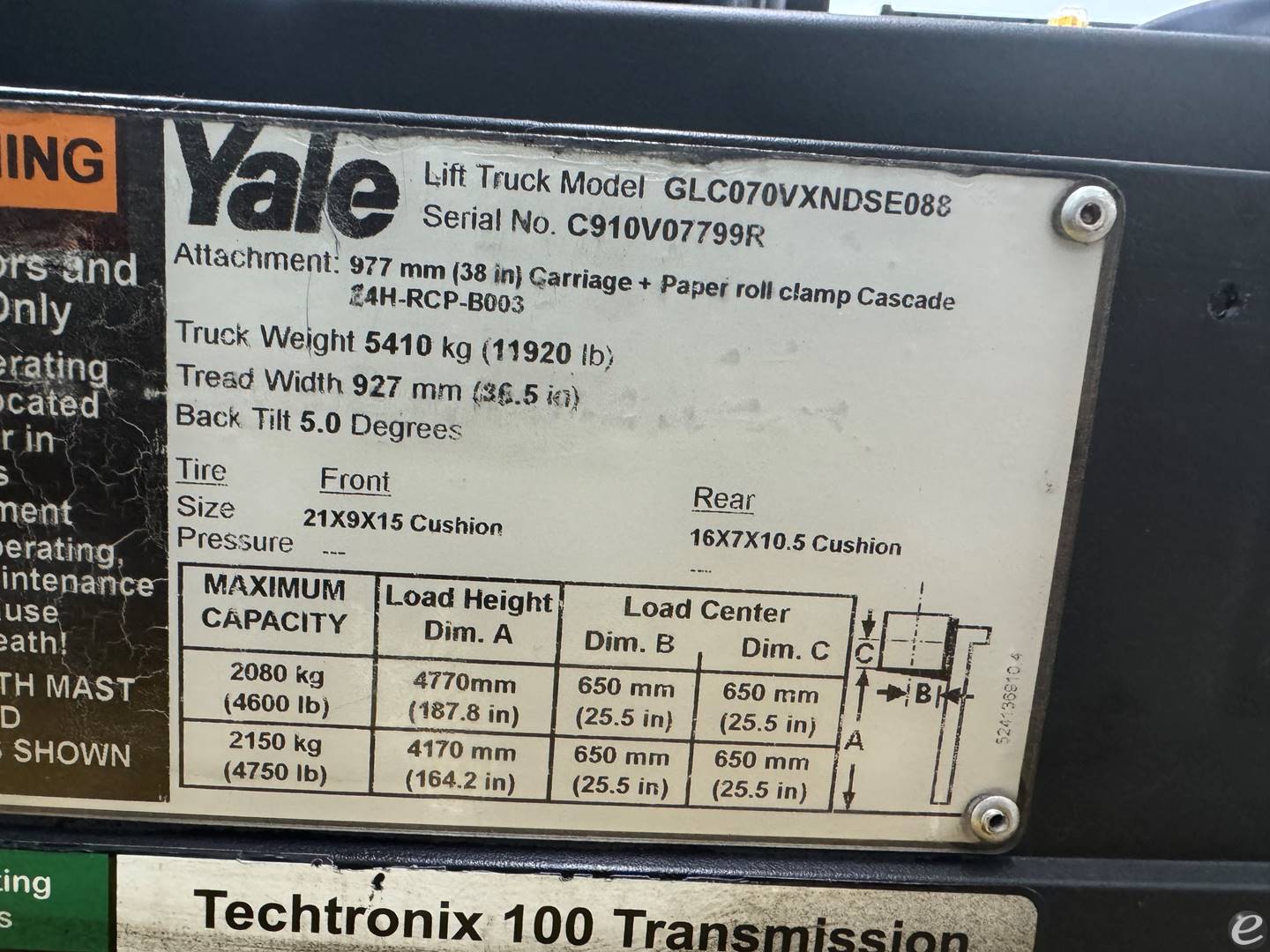 2017 Yale GLC070VX