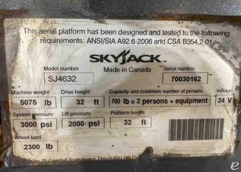 2016 Skyjack SJ4632