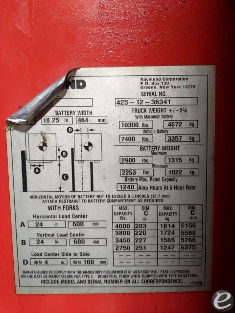 2012 Raymond 425-C40TT