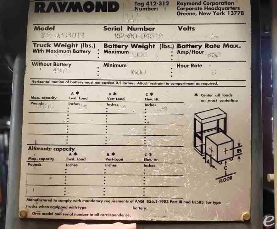 1990 Raymond 152-OPC30TT Electric Order Picker - 123Forklift