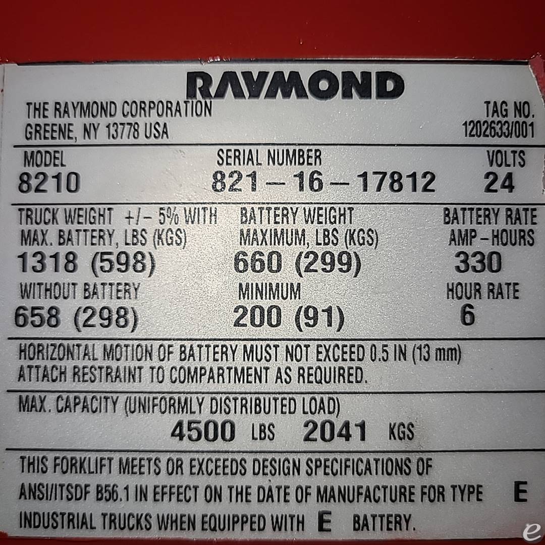 2015 Raymond 8210