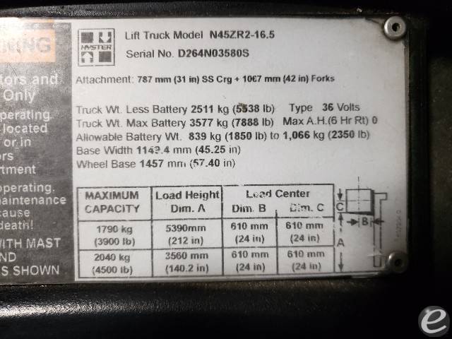 2018 Hyster N45ZR2-16.5