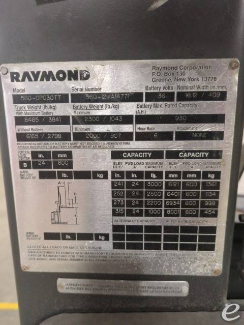 2012 Raymond 560-OPC30TT