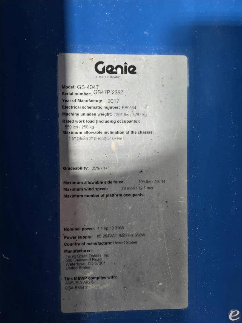 2017 Genie GS4047