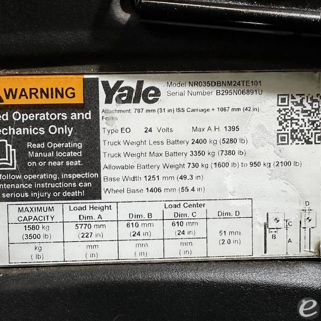 2020 Yale NR035DB